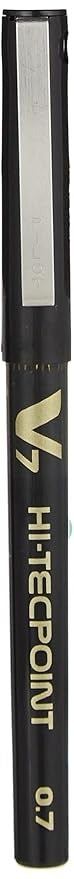 Pilot Hi-Tecpoint V7 0.7mm Fine Point Pure Liquid Ink Roller Ball Pen | Black Ink, Pack Of 2