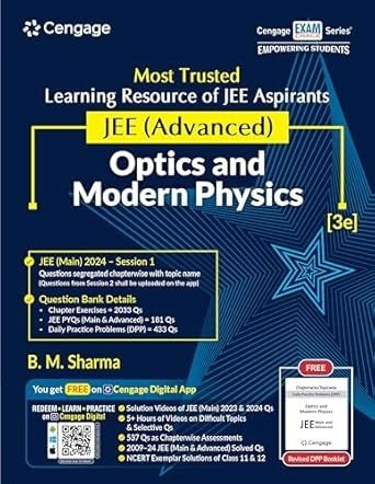 JEE Advanced Optics and Modern Physics with Free Online Assessments and Digital Content (Concept videos and Solution videos) - For 2025 Exams
