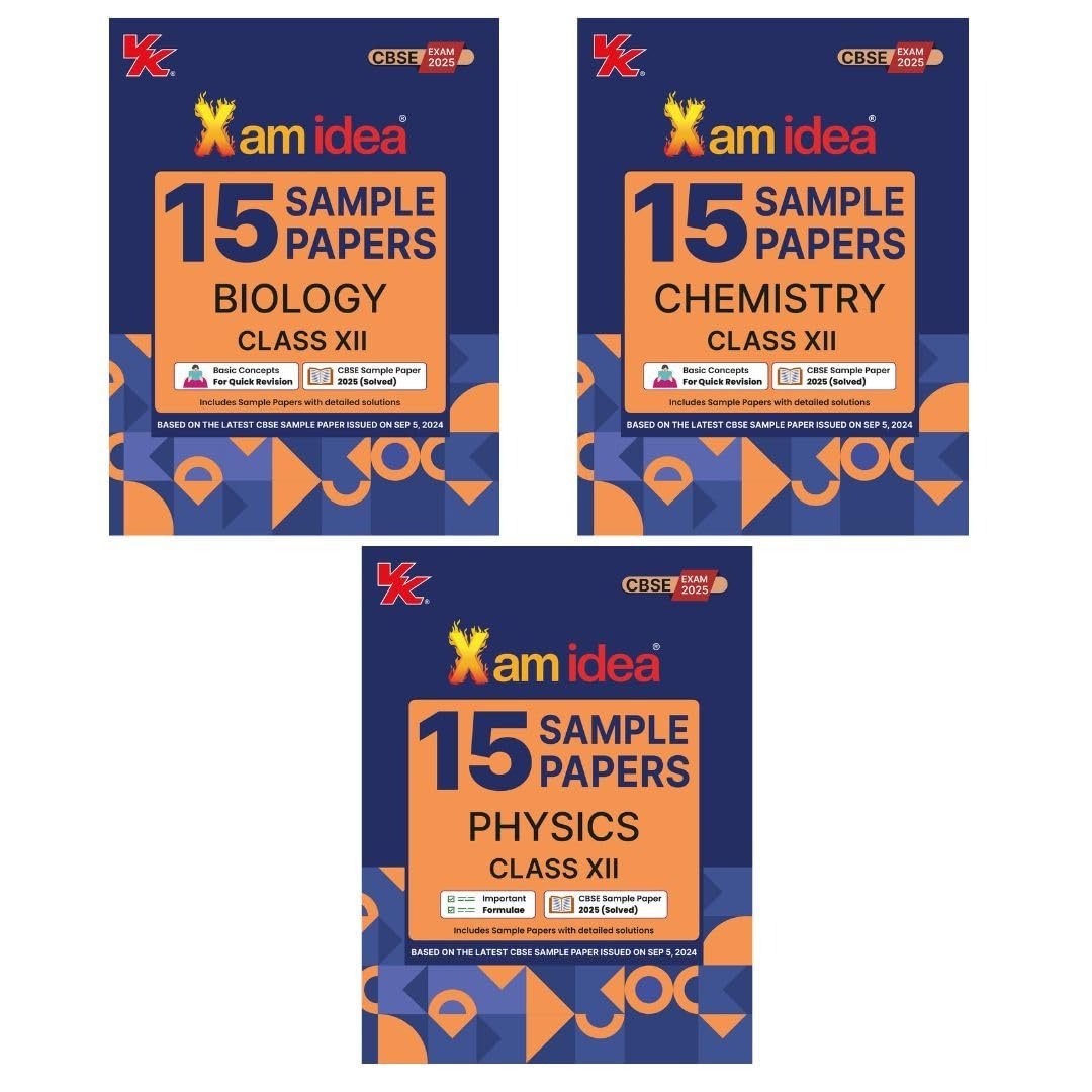 Xam Idea 15 Sample Papers (Physics, Chemistry, Biology) - Set of 3 Books - Class 12 (For 2025 Exam) CBSE