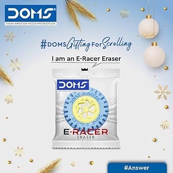 DOMS Mini E-Racer Wheel Shape Erasers Pack of 5 Value Pack| Attractive Colors| Better Grip, Clean & Neat Erasing