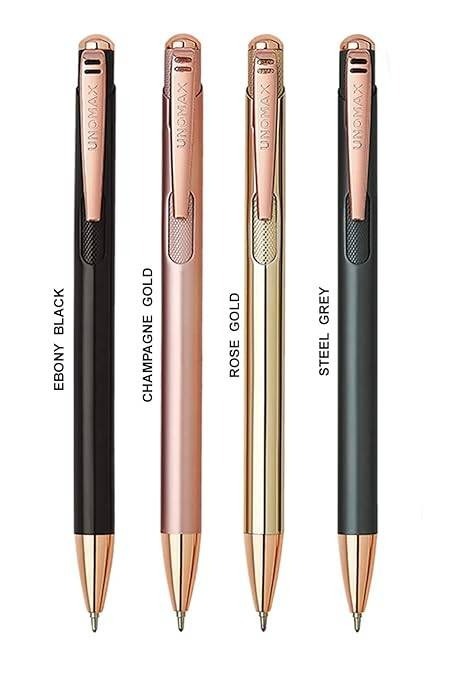 Unomax Lumina Premium Metal Body Ball Point Pen With Jet Ink Technology - Pack of 2 (Blue)