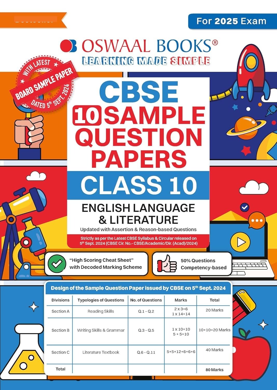Oswaal ENGLISH (Language & Literature) Sample Question Papers (For 2025 Exam) - Class 10