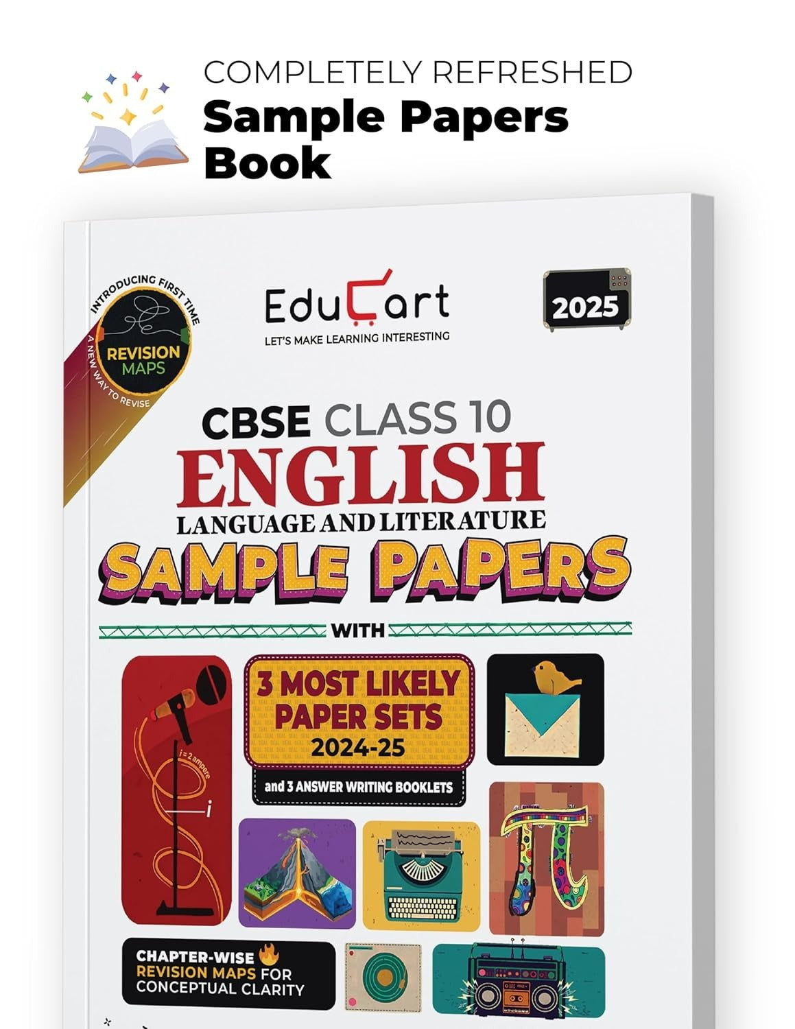 Educart ENGLISH LANGUAGE & LITERATURE Sample Papers 2024-25 - Class 10 (With exclusive CBSE Mock Booklets for 2025 Exam)