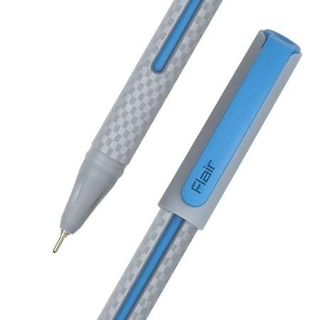 FLAIR Yolo 0.6mm Ball Pen Box Pack | Blue Ink, Pack of 10 Pens