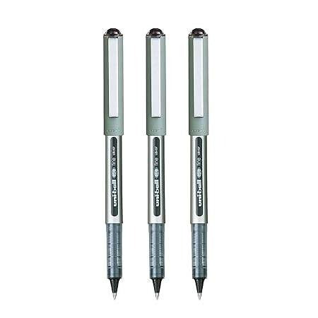 UNI-BALL Eye UB157 0.7mm Roller Ball Pen | Waterproof Pigment Ink | Black Ink, Pack of 3