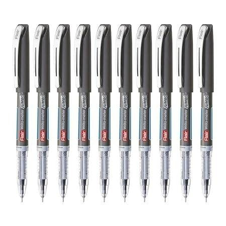 FLAIR Writometer Jumbo Ball Pen | Stainless Steel Tip | Writes Upto 12500 Meters | Blue Ink, Pack of 5