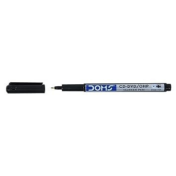 Doms CD-DVD/OHP Pens | Fine Tip Japanese Tip For Clear Marking | Marks On Most Surfaces | Unique Self Hydrating System | Black Ink