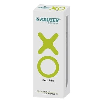 Hauser Xo Ball Pen Box Pack | Tip Size 0.7 Mm | Sleek Body & Minimalistic Design | Matt Finish | Solid Body Type | Low Viscosity Ink | Ultra Durable Tip | Black Ink, Set Of 10 Pcs