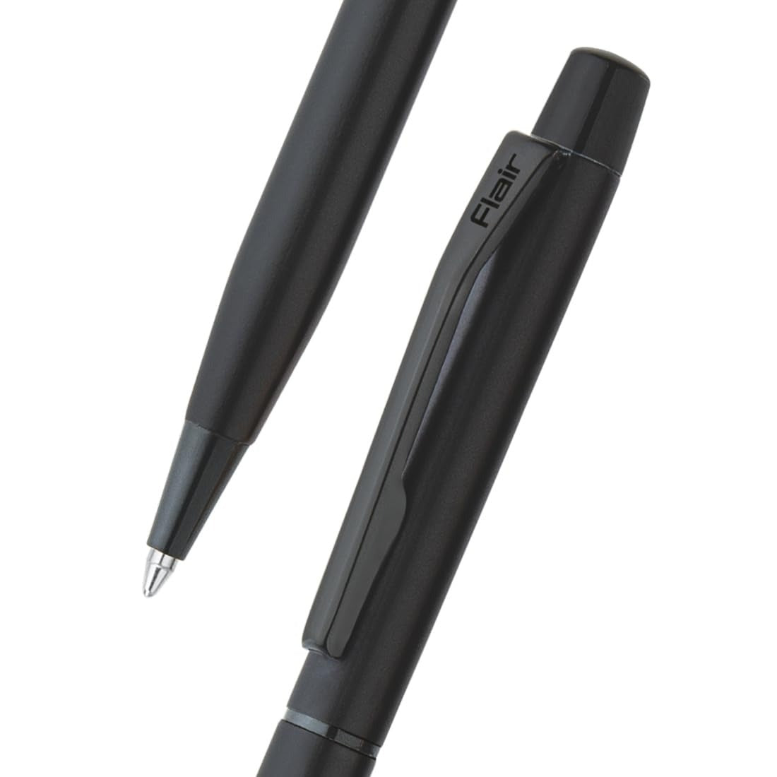 FLAIR Platinum Series Noir | Designer Metal Ball Pen Box Pack | Matt Black Finish with Slim Design | Twist Mechanism for Smudge Free Writing
