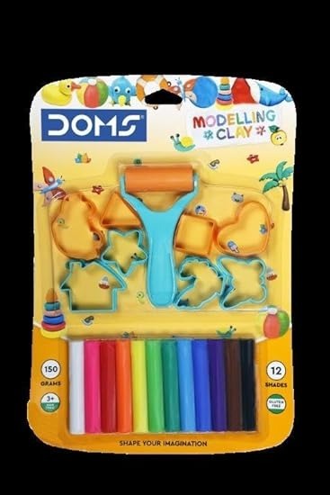 DOMS Modelling Clay 12 Shades New, Multicolor