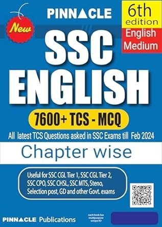 SSC English 7600+ TCS MCQ chapter-wise 6th edition with detailed explanation