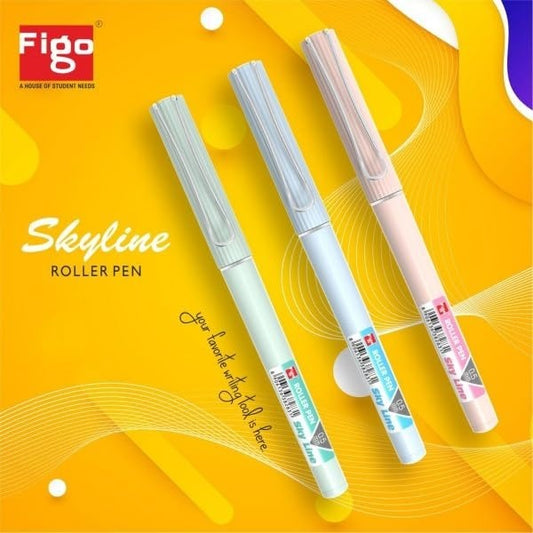 FIGO Skyline Roller (Pack of 3, Ink Color - Blue)