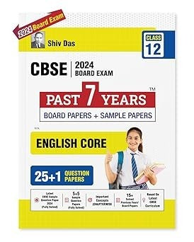 Shivdas CBSE Class 12 English Core 25+1 Past 7 Years Solved Board Papers and Sample Papers