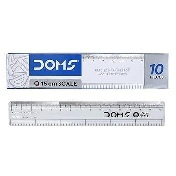 Doms Q Series 15cm Transparent Scale | Precise Marking For Accurate Results | Durable & Strong Plastic Prevents Breakage | Pack of 10 Pieces