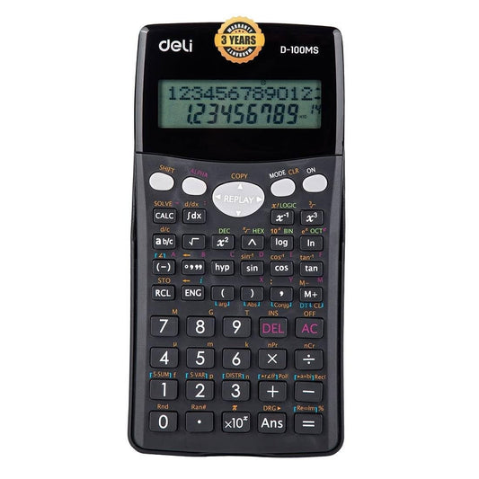 deli WD-100MS Scientific Calculator with 300 Functions | Fractional Arithmetic Function | 3 Years Warranty