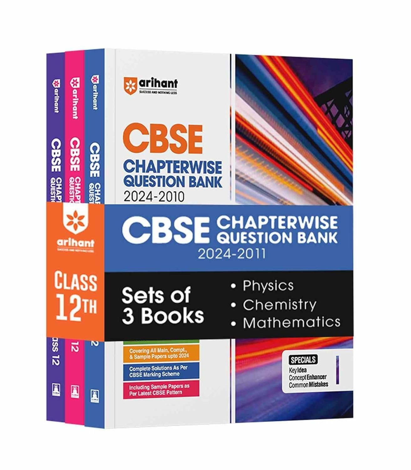 Arihant (PHYSICS, CHEMISTRY, MATHEMATICS) Chapterwise-Question Bank (2024 – 2010) | Chapterwise Manner | Trend Analysis | Key Idea | Common Mistakes | Concept Enhancer | 3 Sample Question Papers  - Class 12 [Set of 3 Books]