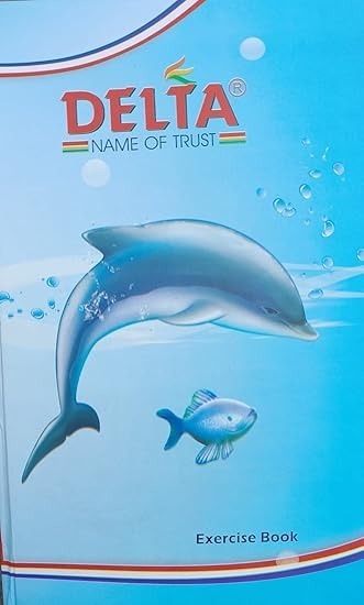 FIRST CLICK Delta Fish Notebook Copy Students Register 480 Page Pack of 1 Pc (Hard Bound) Canvas Bound Size : 20.0 x 31.7 cm