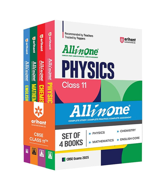 All In One (PHYSICS, CHEMISTRY, MATHEMATICS, ENGLISH) Based On Latest NCERT Syllabus [2024-25] - Class 11  (Set of 4 Books)