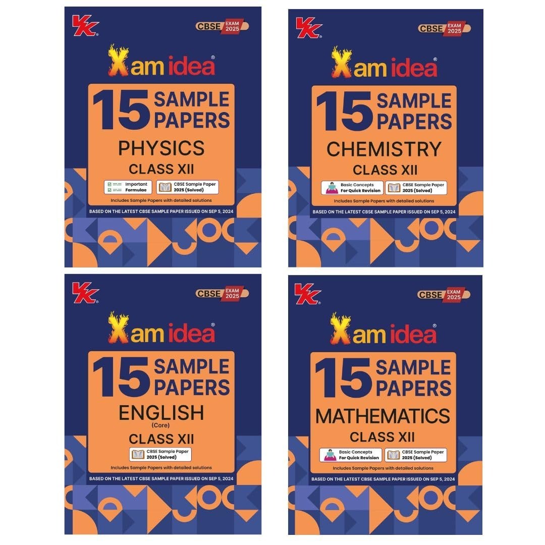 Xam Idea 15 Sample Papers (Physics, Chemistry, Maths, English) - Set of 4 Books - Class 12 (For 2025 Exam)  CBSE