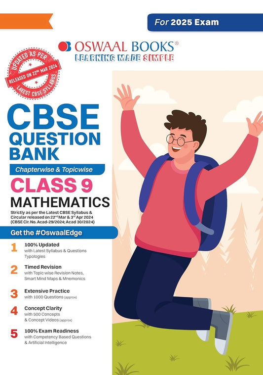 Oswaal MATHEMATICS - Question Bank, Chapterwise & Topicwise Solved papers [2024-25] - Class 9