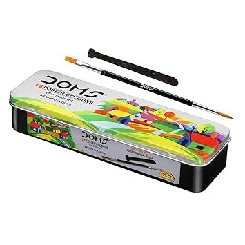 DOMS 14 Shades Poster Colours | Rich & Vibrant Colors | Free Agigator & Brush Inside For Uniform Mixing | Non-Toxic & Safe For Childrens