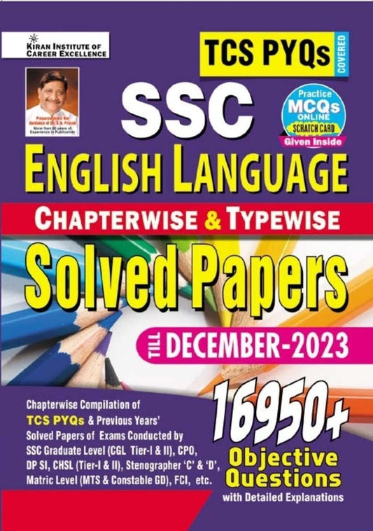 SSC TCS PYQs ENGLISH Chapterwise & Typewise Solved Papers 11950+ Till - December 2023  - Detailed & Short Solutions - 2024 Edition