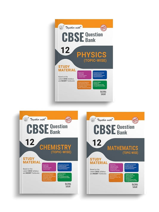 Together with PHYSICS, CHEMISTRY, MATHEMATICS Question Bank Sample Papers - Chapterwise & Topicwise [2024-25] - Class 12 [Set of 3 Books]
