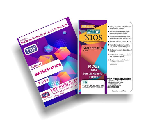 Top NIOS Mathematics Class 10 Guide (T-211)