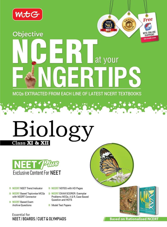 MTG BIOLOGY Objective NCERT at your FINGERTIPS - NCERT NEET Trend Indicator, Notes with HD Pages, Exam Archive & MCQs | NEET Books (Based on NCERT Latest Pattern for 2025 Exam)