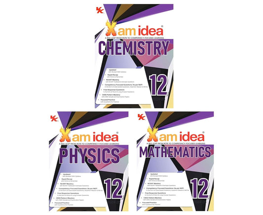 Xam idea PHYSICS, CHEMISTRY, MATHEMATICS Class 12 Book | CBSE Board | Chapterwise Question Bank | Based on Revised CBSE Syllabus | NCERT Questions Included | 2024-25 Exam  [Set of 3 Books]
