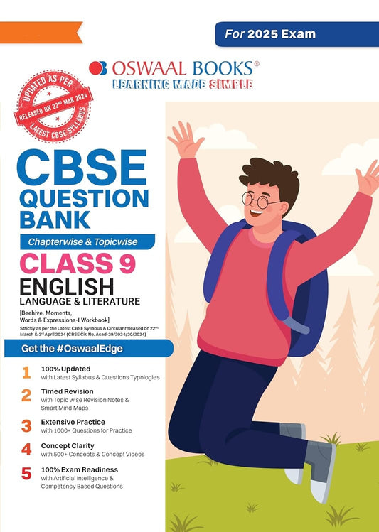 Oswaal ENGLISH LANGUAGE & LITERATURE - Question Bank, Chapterwise & Topicwise Solved papers [2024-25] - Class 9