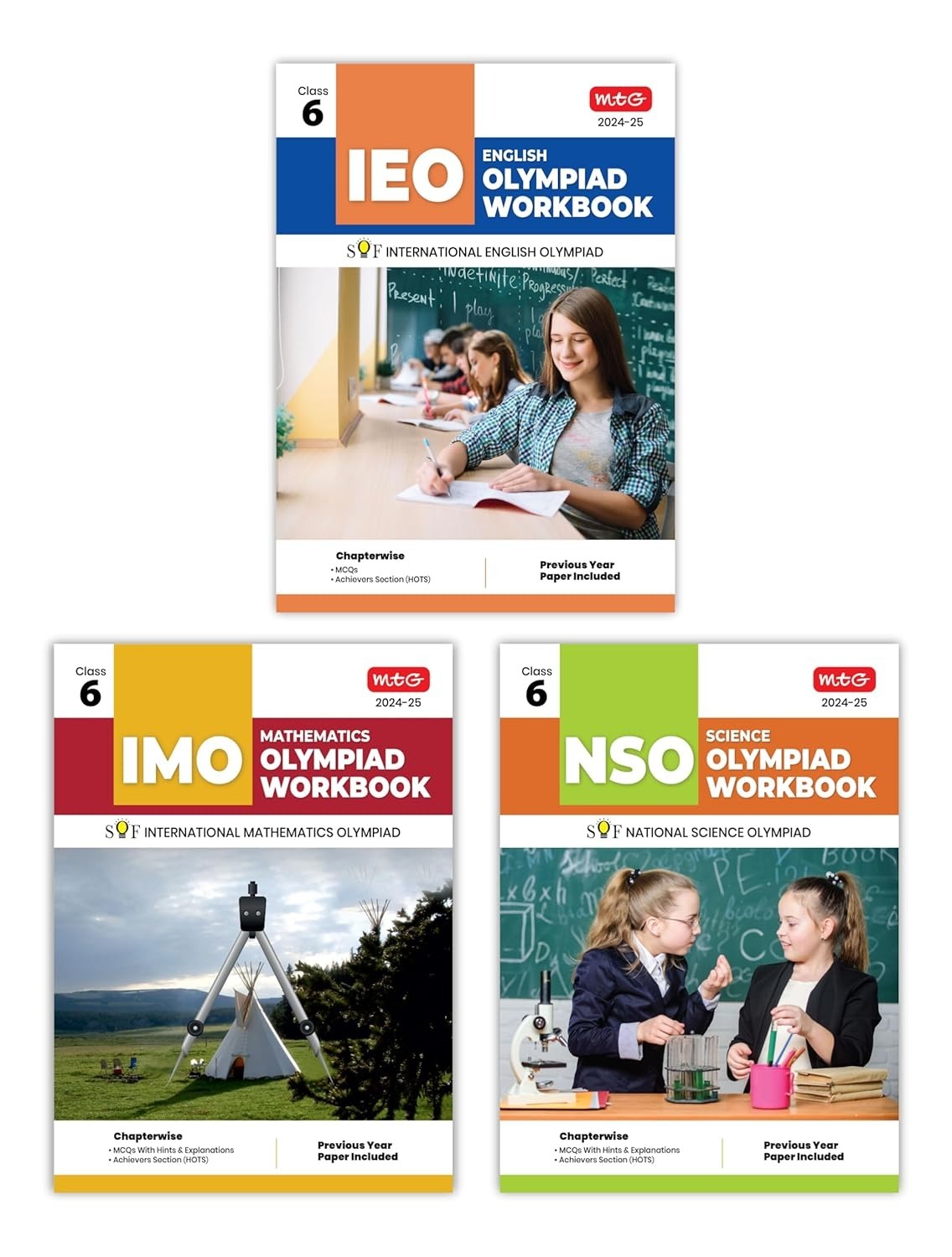 MTG NSO, IMO, IEO Workbook - MCQs, Previous Years Solved Paper and Achievers Section - SOF Olympiad Preparation Books [For 2024-2025 Exam] - Class 6