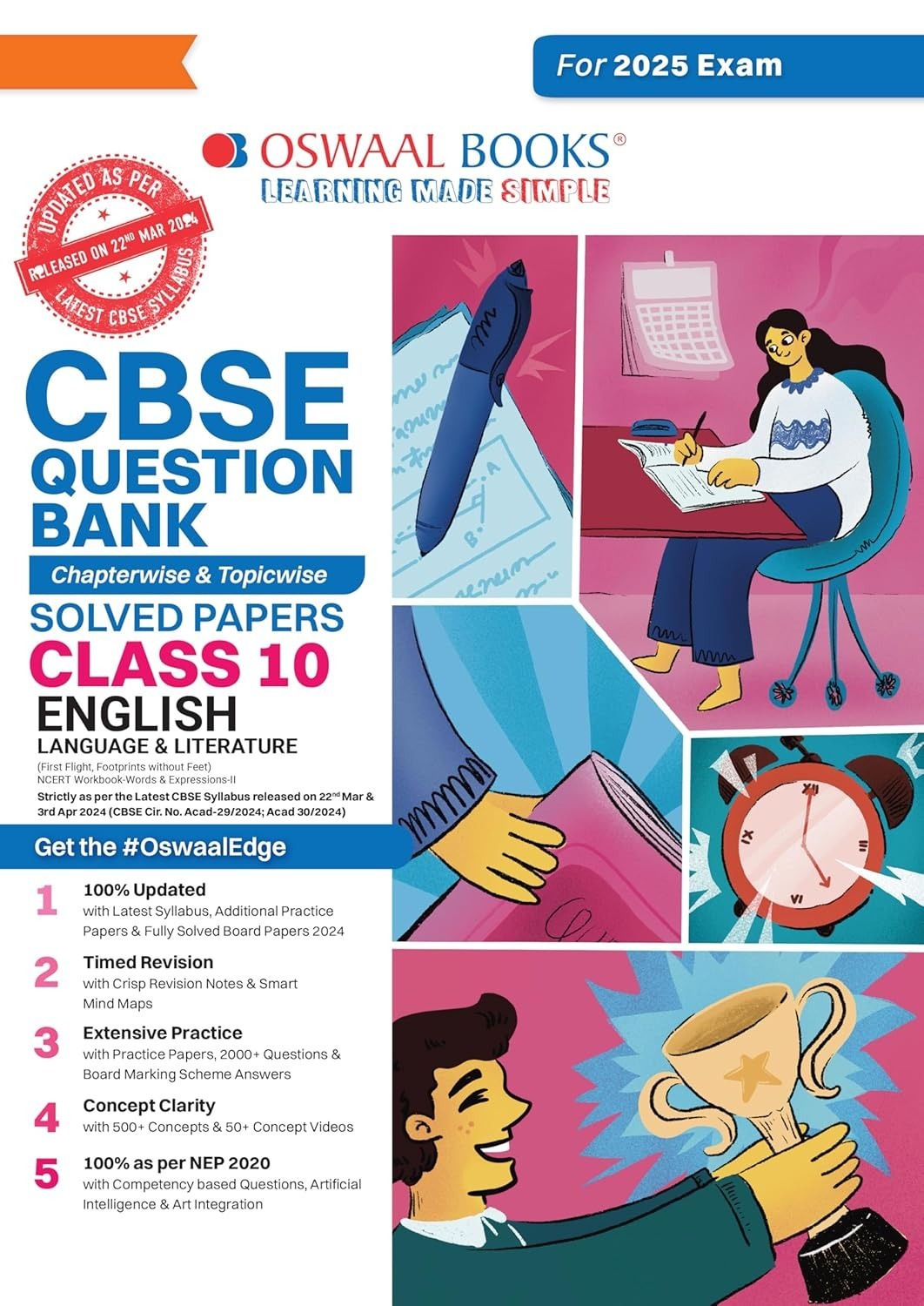 Oswaal ENGLISH LANG. & LITERATURE - Question Bank, Chapterwise & Topicwise Solved papers [2024-25] - Class 10