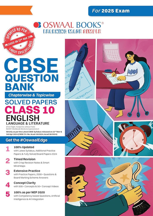 Oswaal ENGLISH LANG. & LITERATURE - Question Bank, Chapterwise & Topicwise Solved papers [2024-25] - Class 10