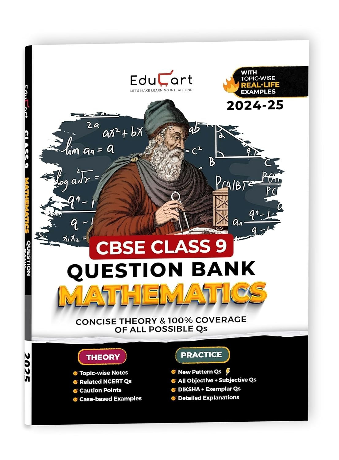 Educart MATHEMATICS Question Bank  (For 2025 Board Exams) - Class 9