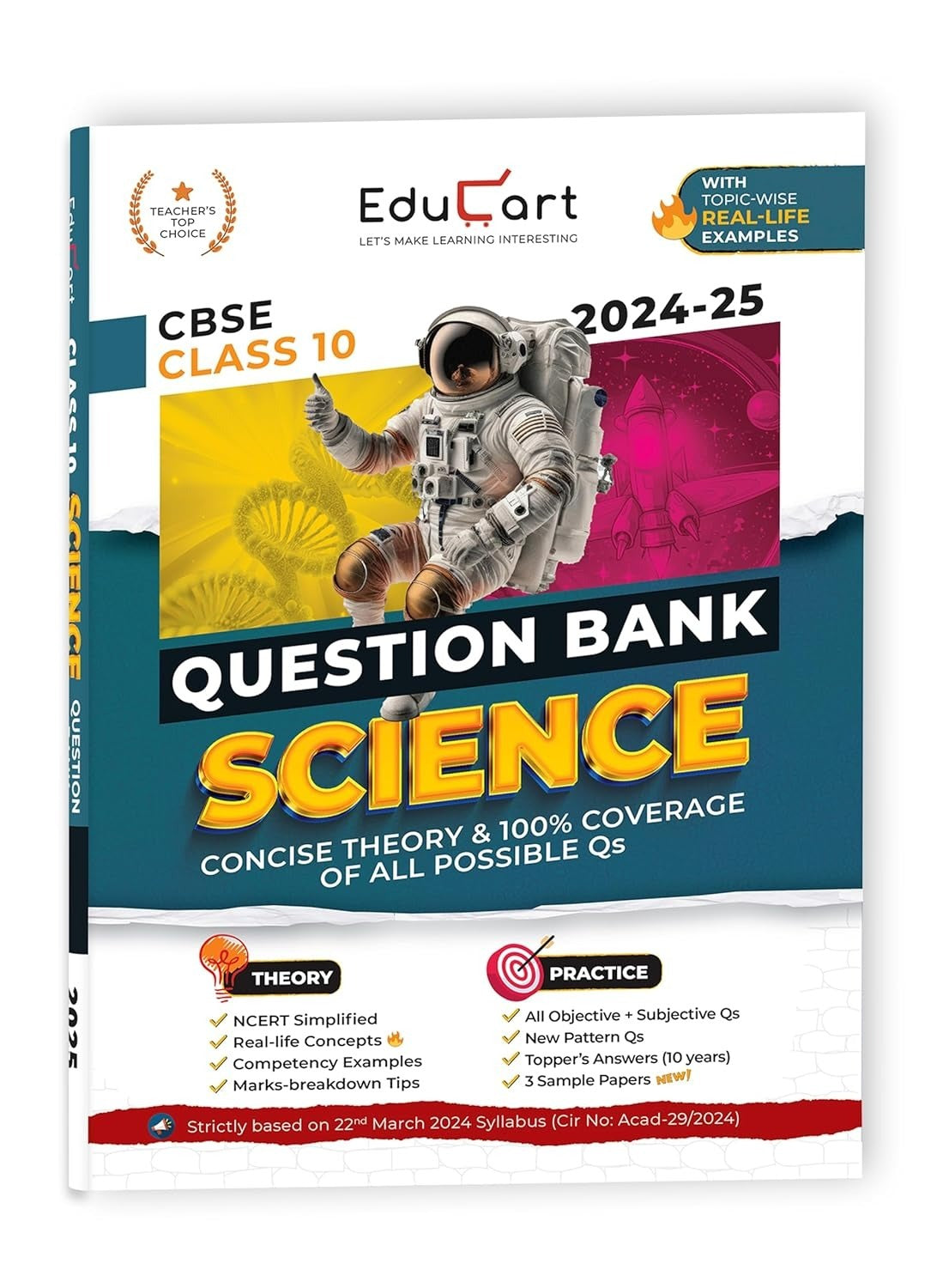 Educart  SCIENCE Question Bank  (For 2025 Board Exams) - Class 10