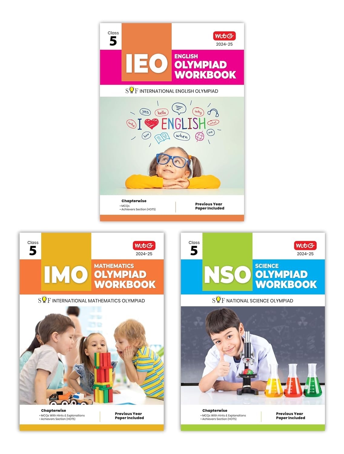 MTG NSO, IMO, IEO Workbook - MCQs, Previous Years Solved Paper and Achievers Section - SOF Olympiad Preparation Books [For 2024-2025 Exam] - Class 5