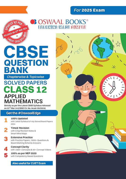 Oswaal APPLIED MATHEMATICS Question Bank Chapterwise and Topicwise Solved Papers [2024-25] - Class 12