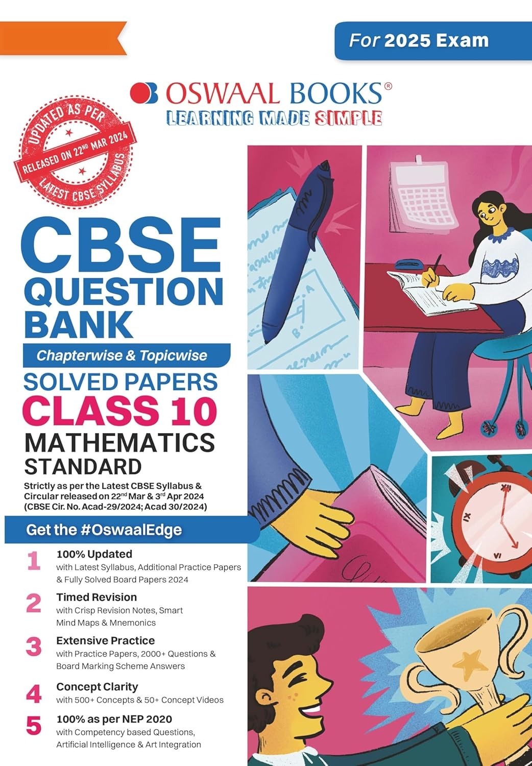 Oswaal MATHEMATICS - Question Bank, Chapterwise & Topicwise Solved papers [2024-25] - Class 10