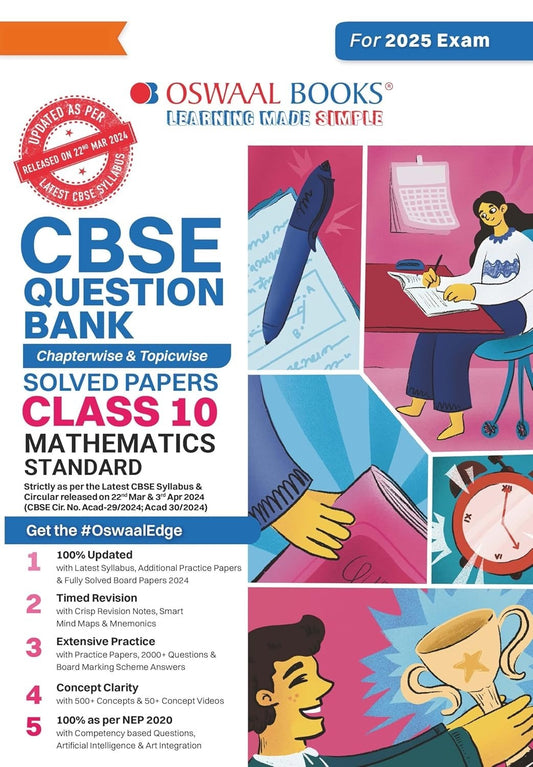 Oswaal MATHEMATICS - Question Bank, Chapterwise & Topicwise Solved papers [2024-25] - Class 10