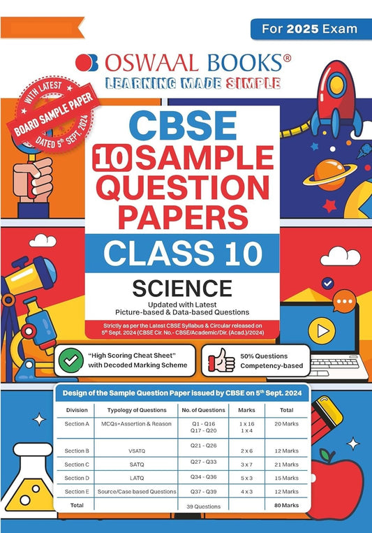 Oswaal SCIENCE Sample Question Papers (For 2025 Exam) - Class 10