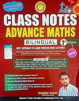Rakesh Yadav Class Notes - Advance Maths Based on Latest TCS Pattern - Bilingual (2024-25 Edition)
