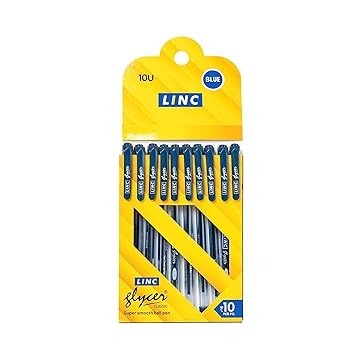 Linc 0.6 mm Glycer Smooth Ball Pen Card Pack | Blue Ink | Set of 10