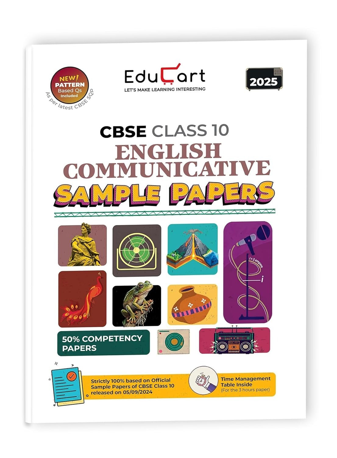 Educart ENGLISH COMMUNICATIVE Sample Papers 2024-25 - Class 10  (With exclusive CBSE Mock Booklets for 2025 Exam)