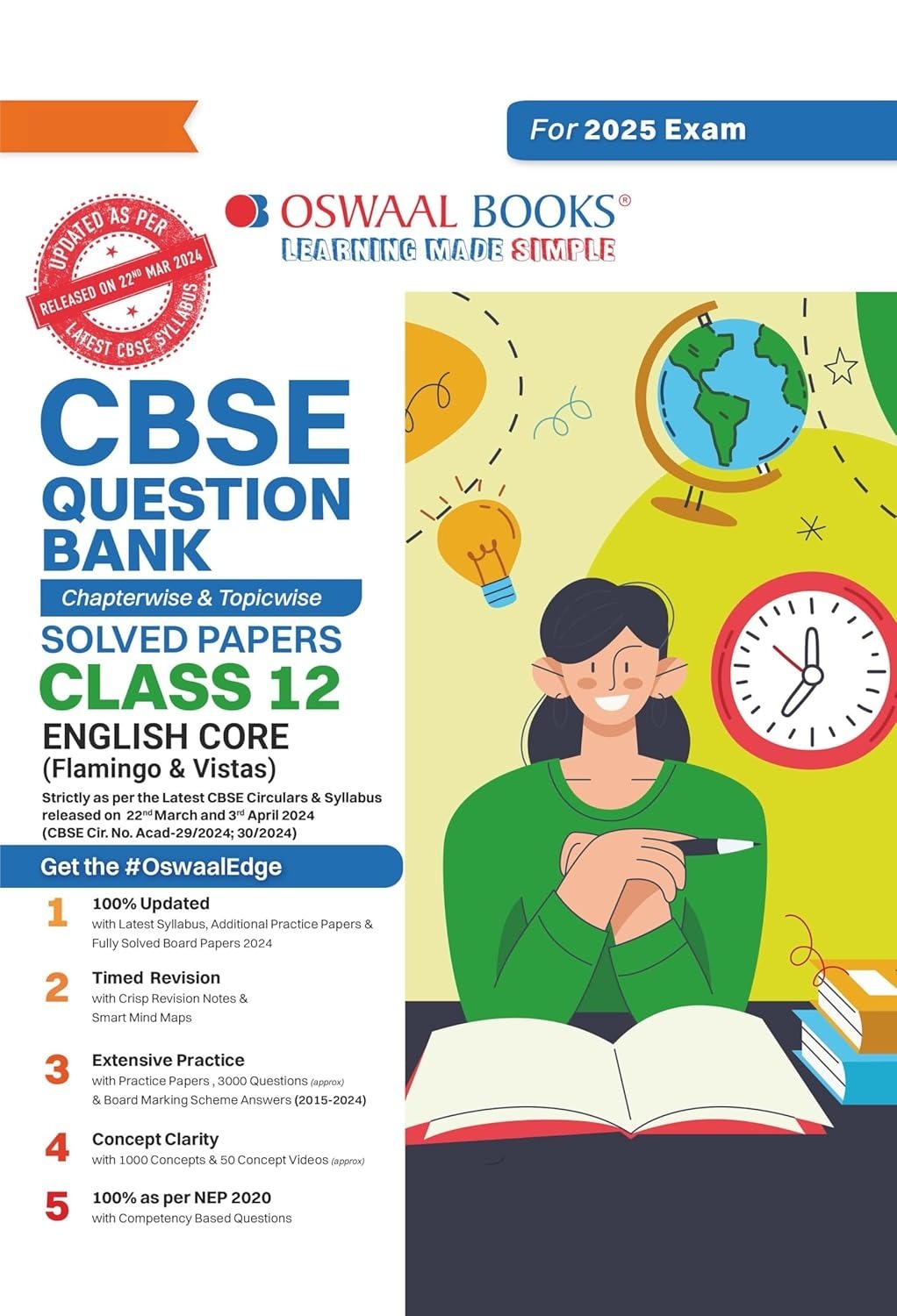 Oswaal ENGLISH CORE Question Bank Chapterwise and Topicwise Solved Papers [2024-25] - Class 12
