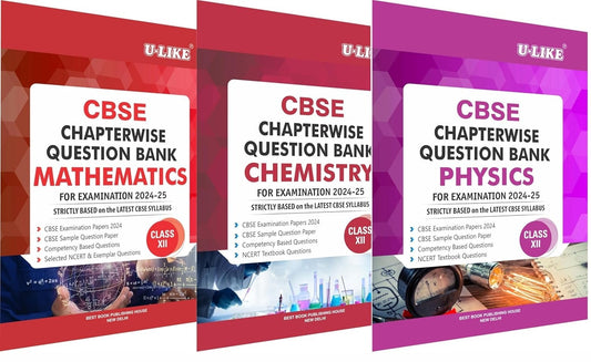 U-LIKE Class 12 Physics, Chemistry, Biology CBSE Chapterwise Question Bank Sample Papers 2024-25  [Set of 3 Books]