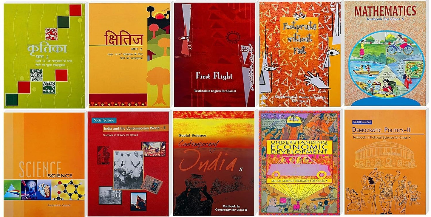 Class 10 - Complete Set - NCERT Books [Set of 10 Books] - Based on New Education Policy [Latest Edition]