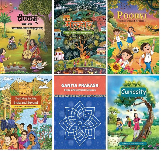 NCERT Complete Set (Ganita Prakash, Curiosity, Exploring India, Poorvi, Malhar) for Class - 6   [Set of 6 Books]      CBSE [Latest Edition Based On New Education Policy]