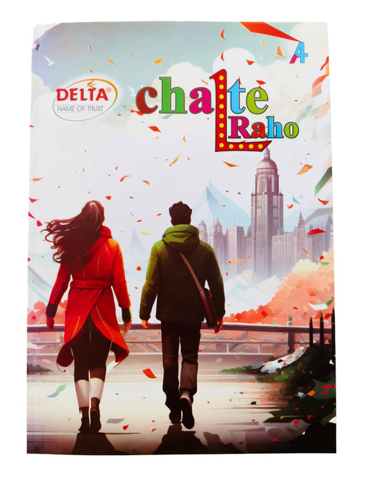 Delta Long Size Register - 288 Pages | Single Line | A4 - 29.7cm X 21.0cm | Pack Of 4 Notebooks | Long Size Ruled Notebooks for Note Making [Fair Pages]